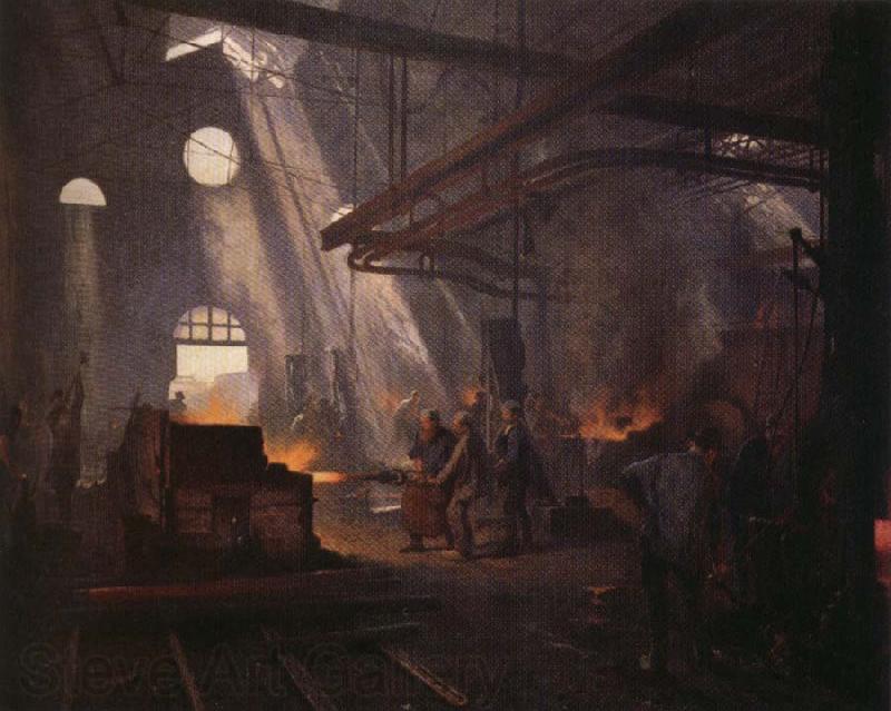 Fernand cormon An Iron Forge Norge oil painting art